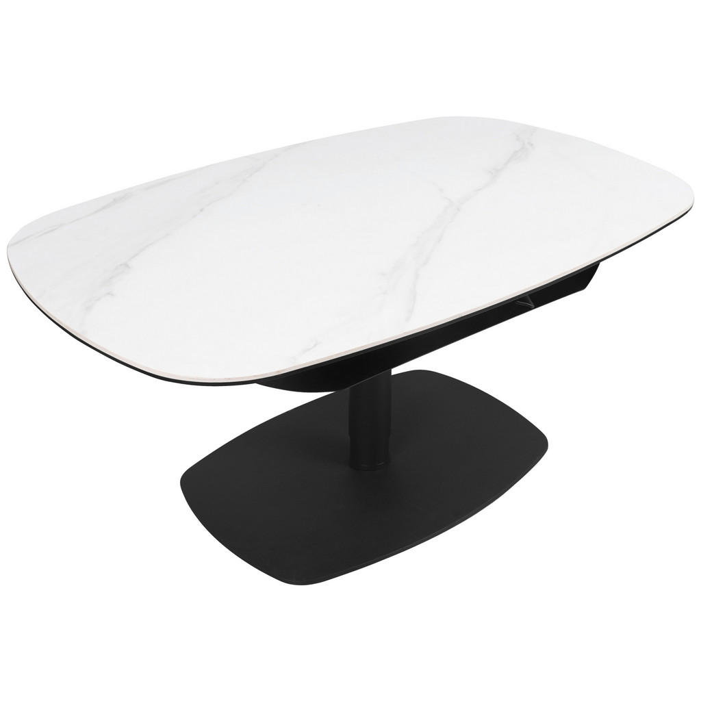 Dieter Knoll KONFERENČNÝ STOLÍK, antracitová, biela, kov, sklo, keramika, 110/70/50-75 cm.