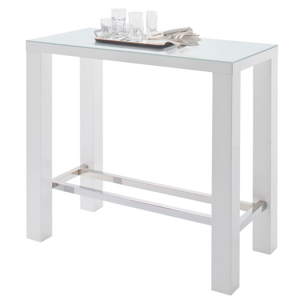 Carryhome BAROVÝ STÔL, biela, 120/60/107 cm.