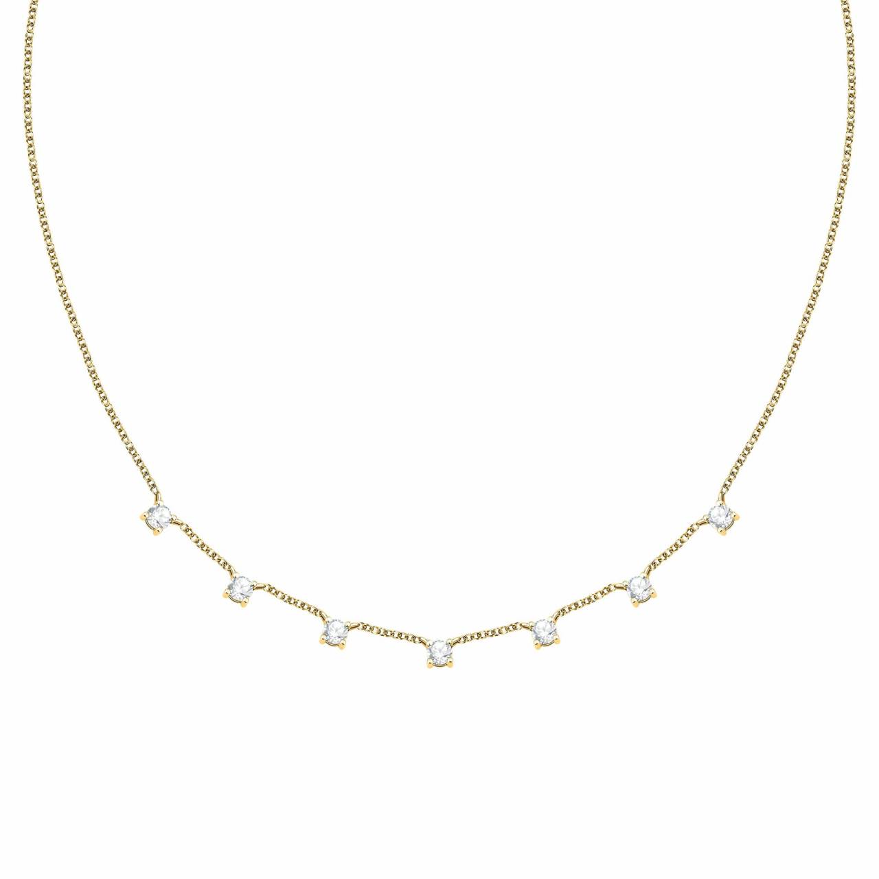 Morellato Pozlátený dámsky náhrdelník s kubickými zirkónmi Tesori SAIW309.