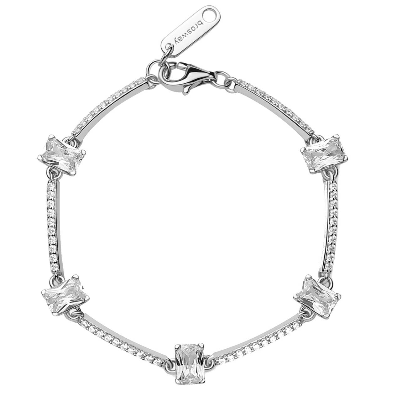 Brosway Strieborný náramok s kubickými zirkónmi Fancy Infinite White FIW06.