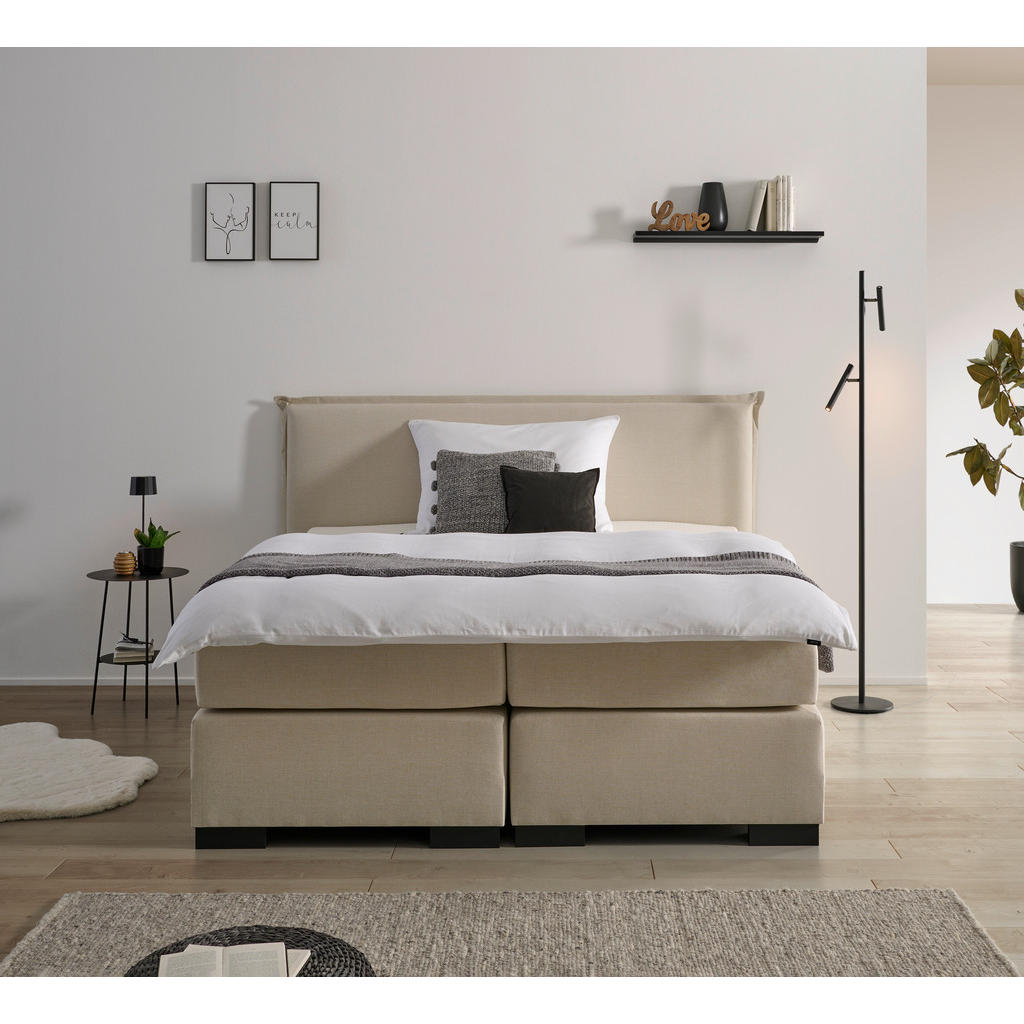 MID.YOU BOXSPRINGOVÁ POSTEĽ, 180/200 cm, béžová.