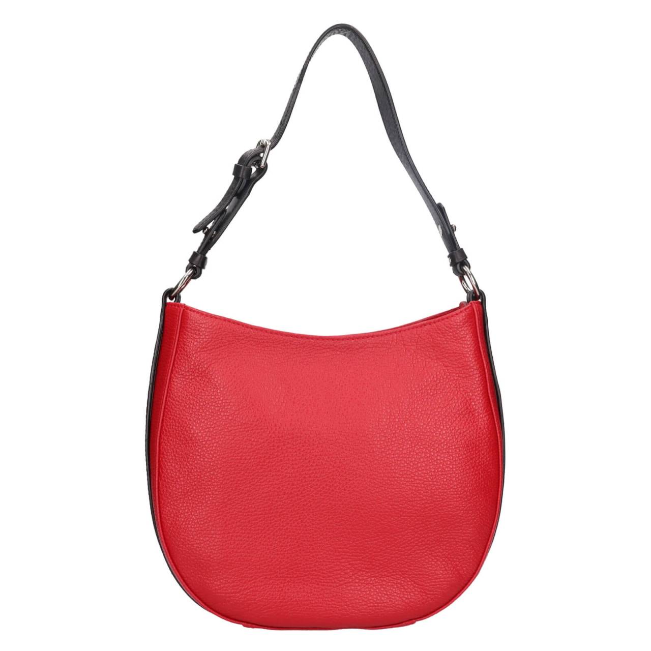 Dámska kožená kabelka Gianní Conti Amanda - červeno-černá.