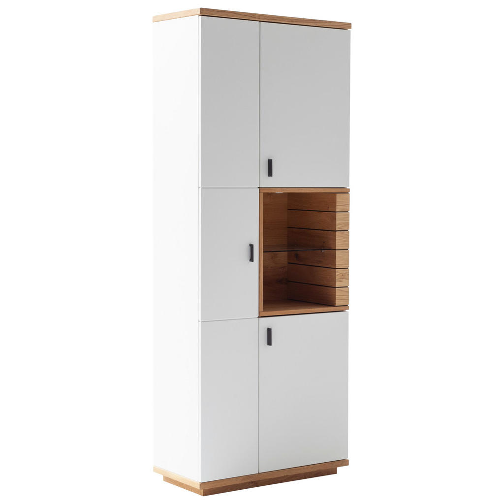 Novel VITRÍNA, divoký dub, biela, divoký dub, 80/202/37 cm.