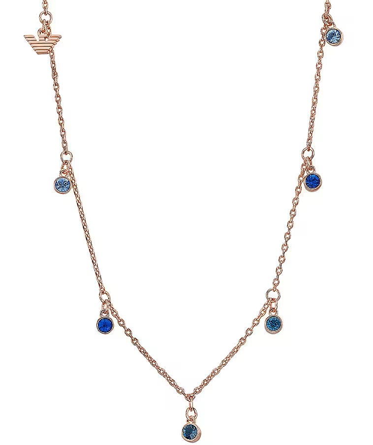 Emporio Armani Pôvabný bronzový náhrdelník s kryštálmi EGS3014221.