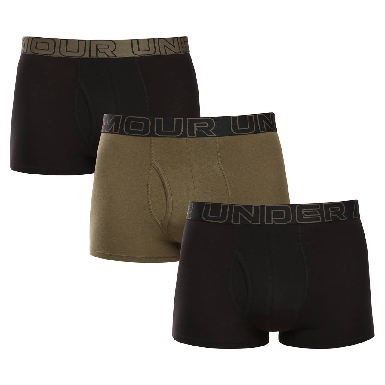 3PACK pánske boxerky Under Armour viacfarebné (1383891 005) 4XL, trenky.
Keď ide o spodnú bielizeň pre aktívny životný štýl, nemal by si robiť kompromisy.
Príjemný materiál pre aktívny životný štýl
Boxerky sú vyrobené z kvalitnej zmesi bavlny, polyesteru a spandexu.
Funkčný dizajn pre štýlových mužov
Jednoduchý, ale výrazný vzhľad s dominantným vytkaným pásom s logom v kontrastnej farbe dodáva boxerkám športový a moderný charakter.
Prečo by si mal vyskúšať boxerky Under Armour

Vyvážená zmes materiálov: Priedušný, rýchloschnúci a elastický materiál s príjemným pocitom na tele.
Dlhšie nohavice a športový strih: Maximálny komfort bez trenia a s plnou voľnosťou pohybu.
Výrazný dizajn s logom Under Armour: Štýl, ktorý vás bude baviť každý deň.

Spodná bielizeň Under Armour vás podporí pri akejkoľvek aktivite
Spodná bielizeň Under Armour je navrhnutá tak, aby ti umožnila podávať životné výkony – a nezáleží na tom, či sa chystáš na horolezeckú výpravu alebo na náročnú pracovnú schôdzku.
Ako sa starať o boxerky Under Armour
Aby ti obľúbené boxerky vydržali dlho v perfektnom stave, odporúčame dodržiavať nasledujúce pokyny.

Pranie: Per boxerky na 30 ° C, ideálne naruby.
Sušenie: Neodporúčame sušiť v sušičke – vysoké teploty by mohli poškodiť elastické vlákna a skrátiť životnosť produktu.
Žehlenie: Nežehli – boxerky to nepotrebujú, a žehlením by si mohol poškodiť štruktúru materiálu.

Tip: Tvoje obľúbené spodné prádlo si zaslúži jemné zaobchádzanie.