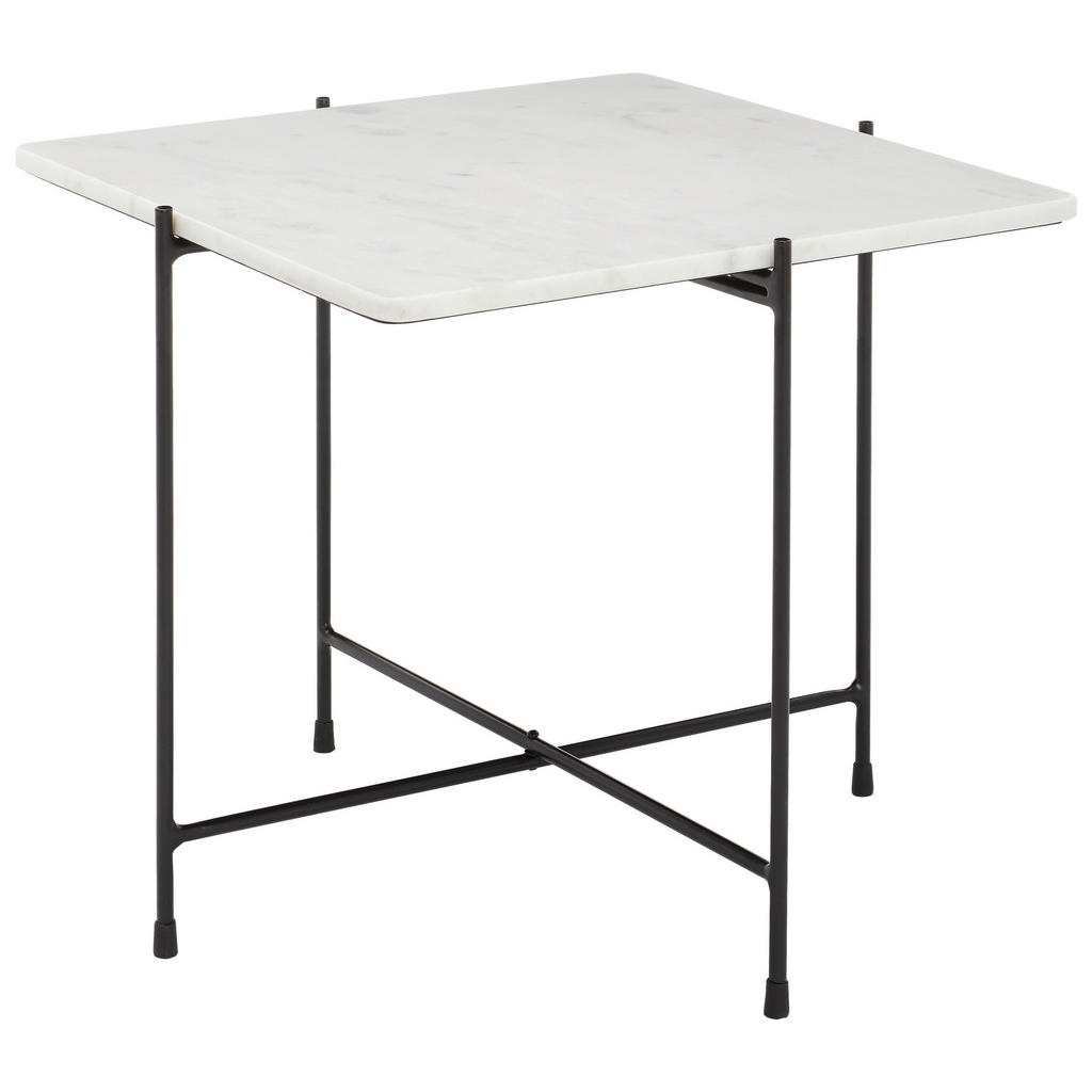 Livetastic KONFERENČNÝ STOLÍK, čierna, biela, kov, kameň, 50/50/45 cm.