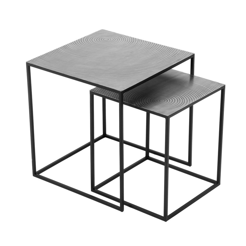 SADA PRÍRUČNÝCH STOLÍKOV, strieborná.