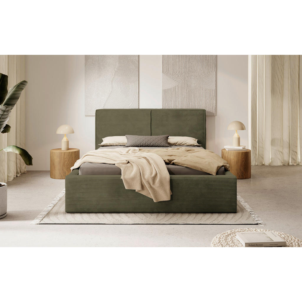 MID.YOU ČALÚNENÁ POSTEĽ, 140/200 cm, svetlozelená.