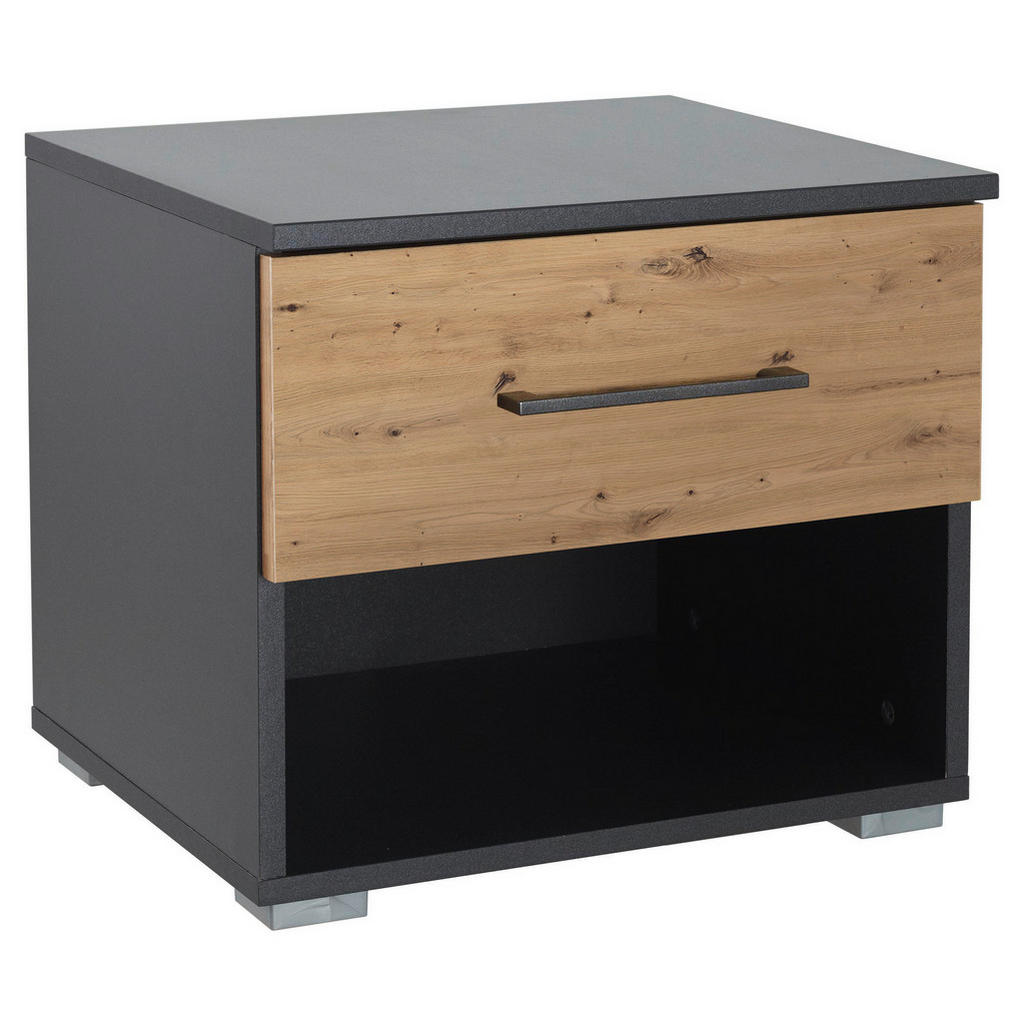 Rauch Möbel NOČNÝ STOLÍK, tmavosivá, dub artisan, 47/43/42 cm.
