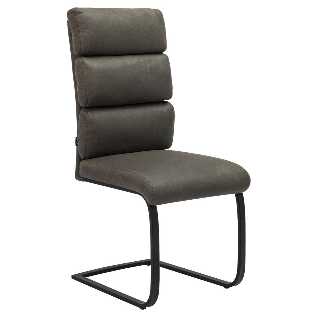 Novel STOLIČKA S PRUŽNÝM PODNOŽÍM, tkaná textília, sivá, čierna.