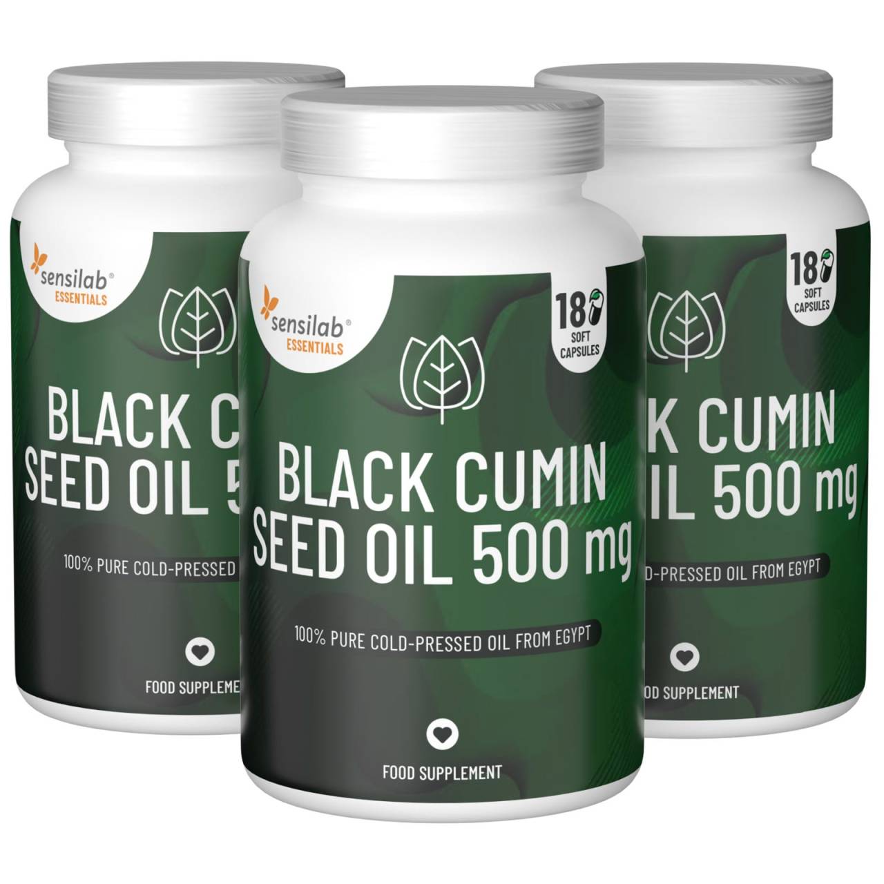 Essentials Óleo de cominho preto de dose alta - vegan, 540 cápsulas.