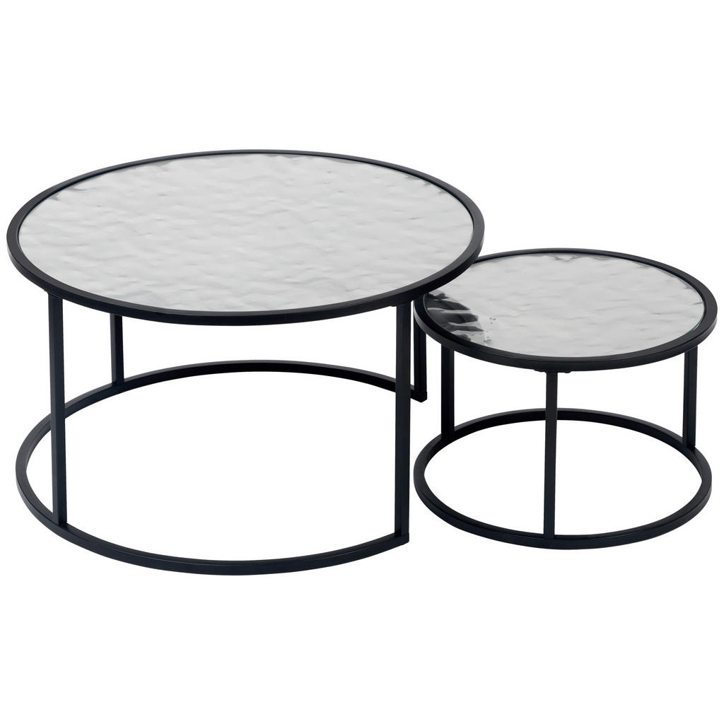 MID.YOU KONFERENČNÝ STOLÍK, čierna, strieborná, kov, sklo, kompozitné drevo, 80/44,5/80 cm.