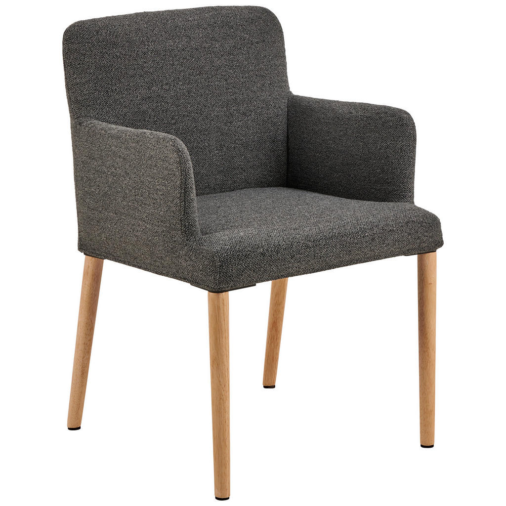 MID.YOU STOLIČKA S PODRÚČKAMI, buklé, antracitová.