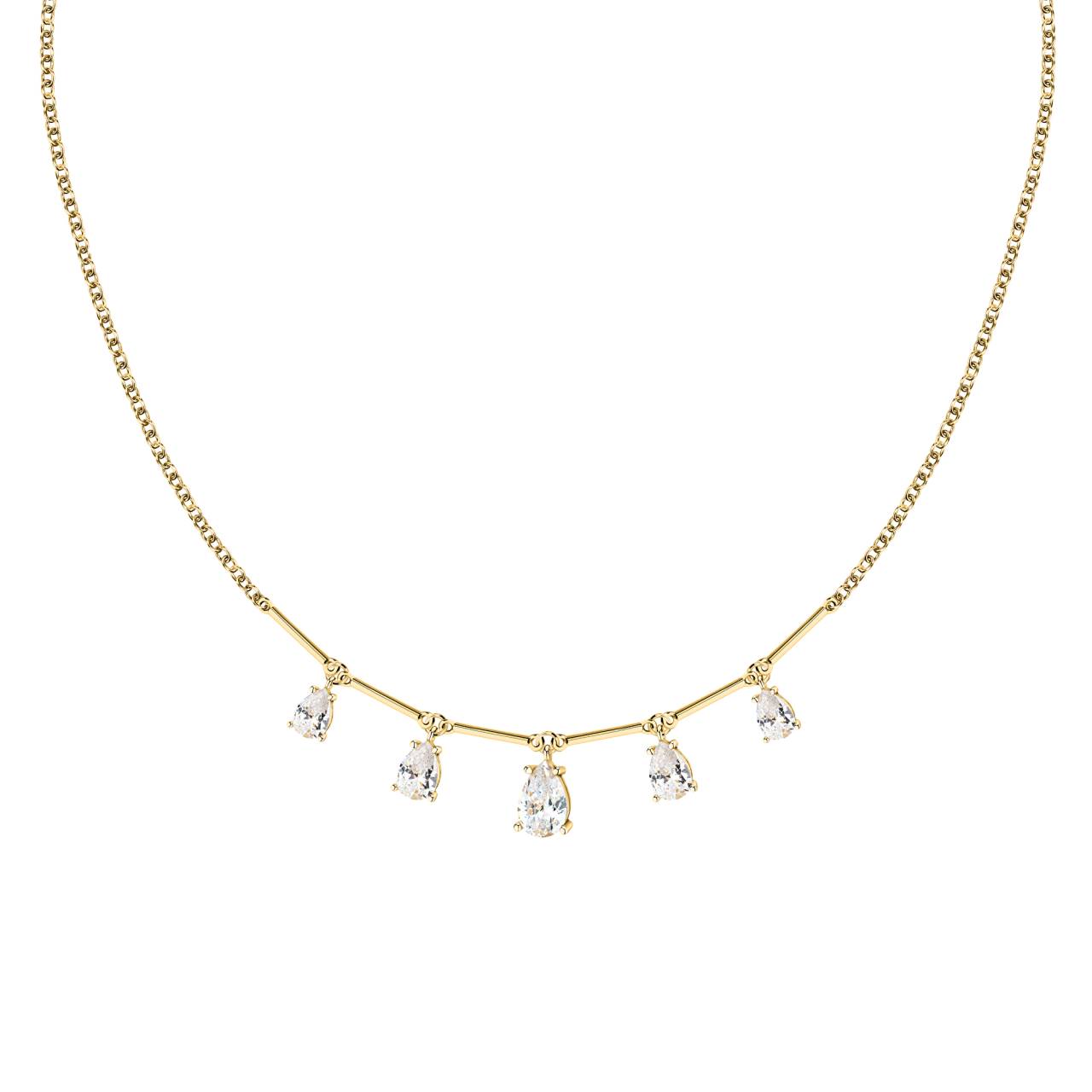 Morellato Luxusný pozlátený náhrdelník so zirkónmi Tesori SAIW207.