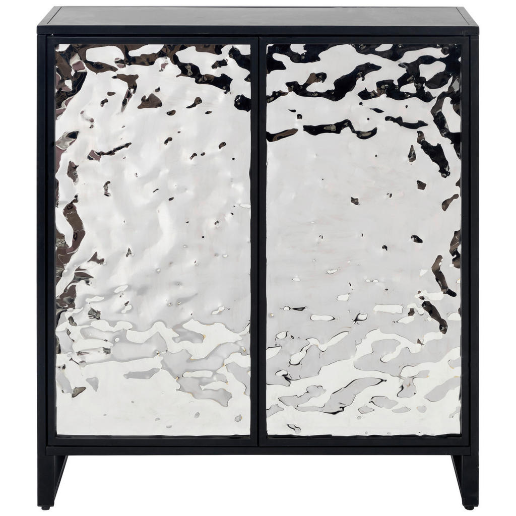 MID.YOU KOMODA, čierna, strieborná, 80/88/31 cm.