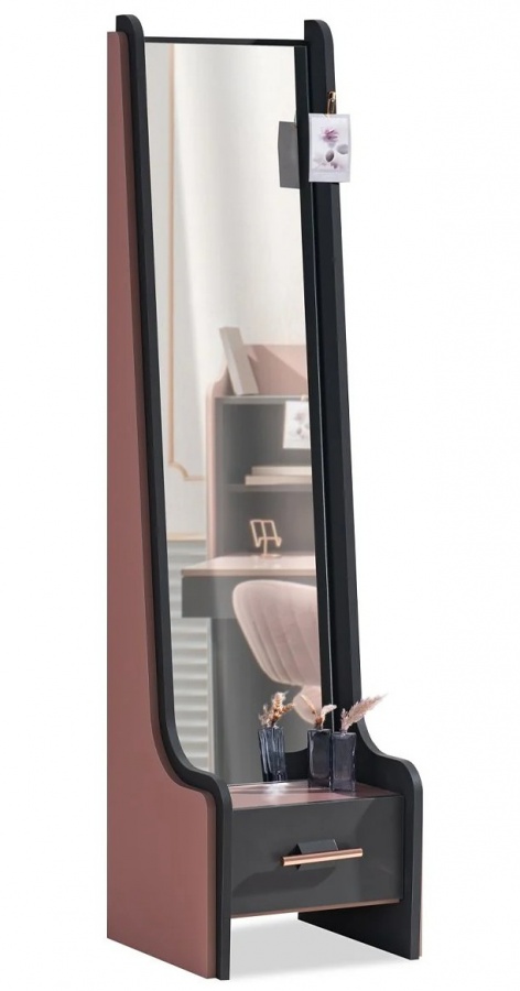 Stojace zrkadlo khalisa - ružová, čierna.

 

Konštrukcia ponúka aj praktickú zásuvku na uloženie drobností, šperkov alebo doplnkov, ktoré si pri zrkadle bežne nasadzujete.

 

Hlavným materiálom tohto kusu nábytku kvalitná drevotriesková doska (lamino).

 

Kombinácia čiernej a ružovej farby dodáva zrkadlu moderný a sofistikovaný vzhľad, ktorý sa hodí do každého interiéru.

 



Rozmery celého kusu nábytku sú 44 × 170 × 43 cm (š,v,h).

 

 

Ďalšie produkty z kolekcie Khalisa nájdete v súvisiacich produktoch nižšie. 