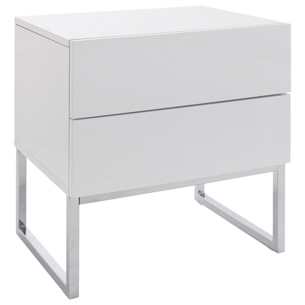 NOČNÝ STOLÍK, biela s vysokým leskom, 50/50/40 cm.