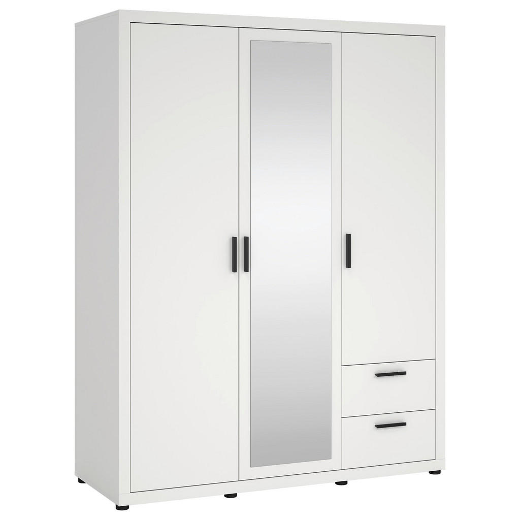 MID.YOU SKRIŇA S OTOČNÝMI DVERAMI, biela, 153,6/200,9/59,8 cm.