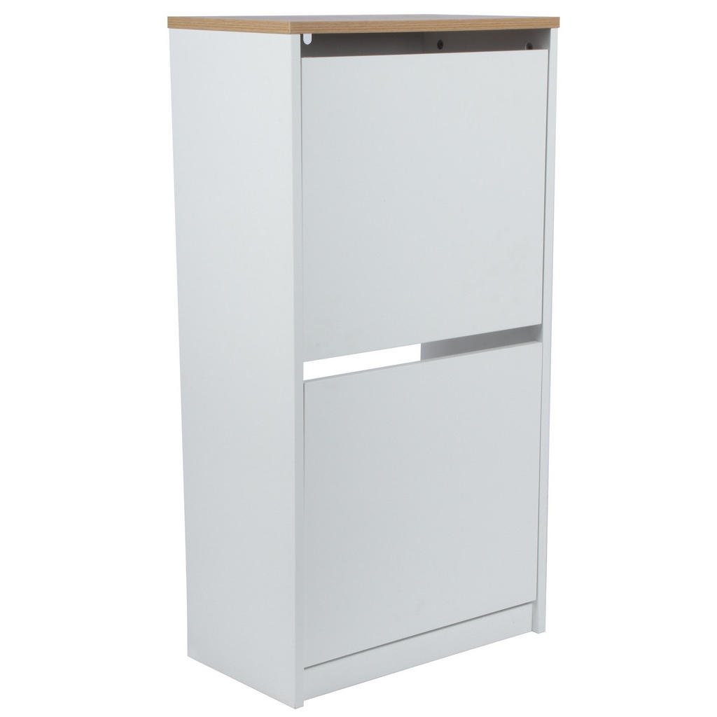 Carryhome VÝKLOPNÁ SKRINKA NA TOPÁNKY, prírodná farba, biela, kaučukové drevo, 49/93/28 cm.