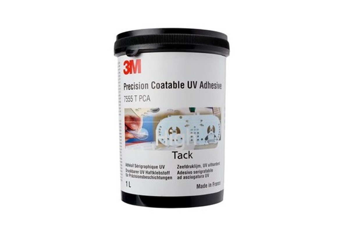 3M 7555 T PCA Lepidlo aktivované UV žiarením, 1 liter.