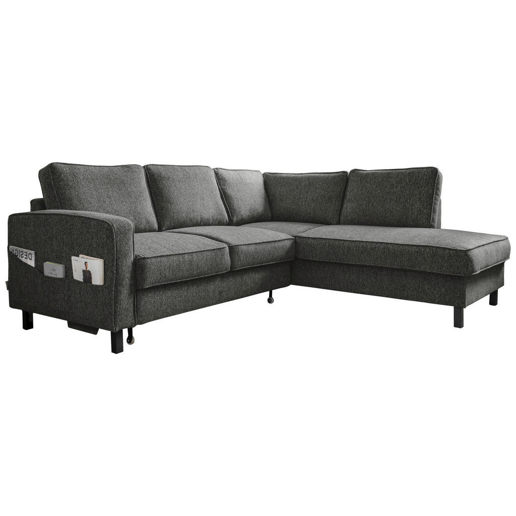 MID.YOU ROHOVÁ SEDACIA SÚPRAVA, textil, tmavosivá.