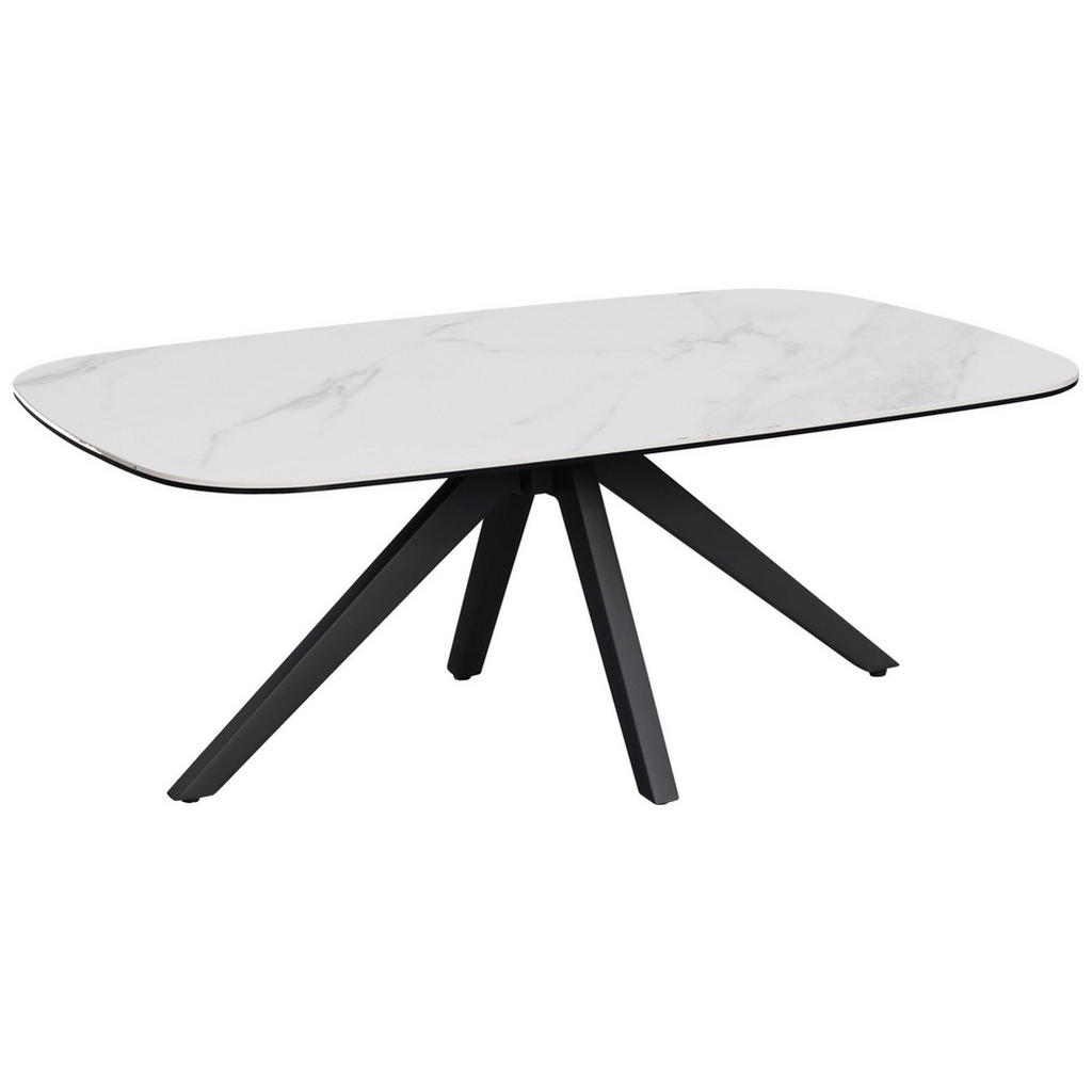 Novel KONFERENČNÝ STOLÍK, antracitová, biela, kov, sklo, keramika, 110/70/42 cm.