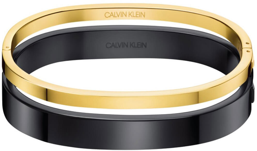 Calvin Klein Luxusné bicolor náramok Hook KJ06BD20010 čierna lesk 5,4 x 4,3 cm - XS.