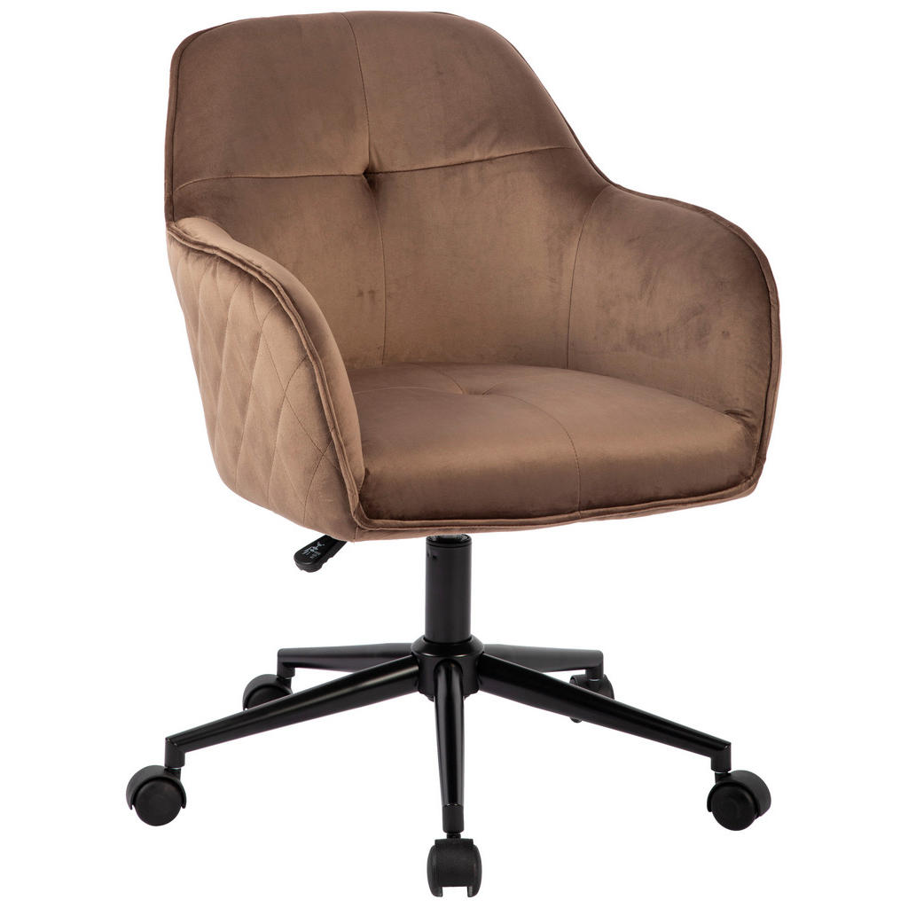 MID.YOU OTOČNÁ STOLIČKA, zamat, hnedá, čierna.