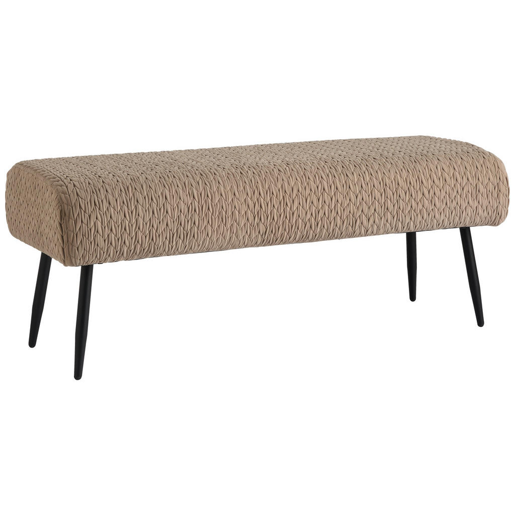 MID.YOU DLHÁ TABURETKA, kov, textil, kompozitné drevo, 110/41/43 cm.