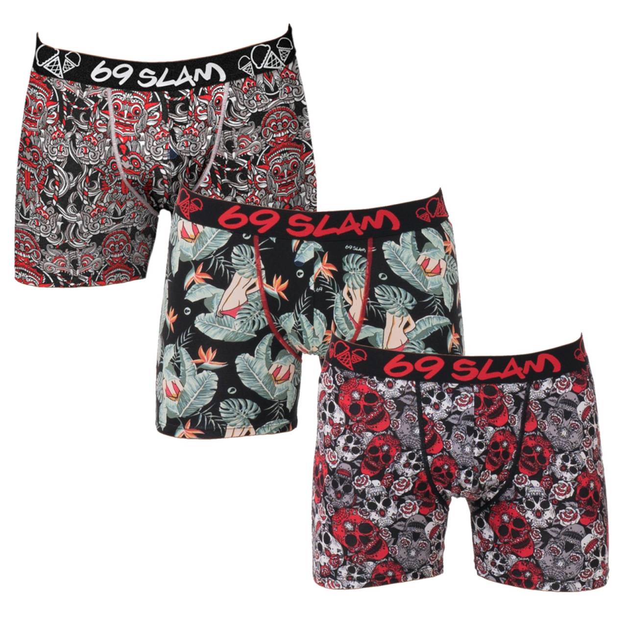 3PACK Caleçon homme 69SLAM hip bamboo (PABRST-BB) XS.
Offrez-vous un confort quotidien avec le boxer en bambou 69SLAM, d'une douceur exceptionnelle.
Matériau de première qualité pour un confort maximal
Le boxer 69SLAM est fabriqué à partir d'un mélange de bambou, de coton et d'élasthanne.
Un design élégant et une coupe bien pensée
La palette de couleurs est un classique intemporel qui est non seulement polyvalent mais aussi moderne.
Pourquoi vous allez adorer le caleçon 69SLAM

Fabriqué en matériaux naturels et écologiques.
Exceptionnellement doux, agréable et respectueux de la peau.
Une coupe souple qui s'adapte à votre corps.
Design moderne avec caoutchouc tissé de haute qualité.

69SLAM : des sous-vêtements pour vous remonter le moral
69SLAM est la marque de surf préférée de Bali qui célèbre la vie, l'art, la créativité, le design et la couleur dans les moindres détails.
Comment entretenir le boxer en bambou 69SLAM
Pour que votre boxer reste longtemps en parfait état, nous vous conseillons de suivre les conseils suivants.

Blanchisserie : Le lavage à la main à l'eau froide ou légèrement tiède est recommandé.
Séchage : Ne le séchez pas dans le sèche-linge.
Repassage : Le repassage n'est pas nécessaire et n'est pas recommandé - vous risqueriez d'endommager les fibres délicates du bambou.

Conseil : Les fibres de bambou font partie des matériaux les plus nobles et méritent donc un traitement exceptionnel.