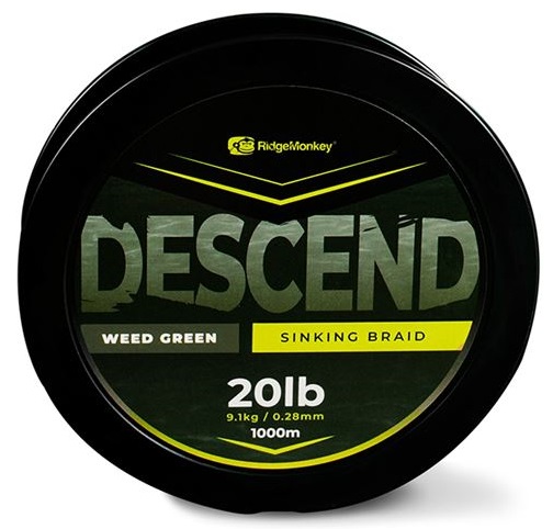 Ridgemonkey šnúra descend sinking braid - 1000 m 0,35 mm 13,6 kg.
 Špecifikácia: 
 • Super rýchlo potápavá 
 • Takmer nulová prieťažnosť 
 • Vysoko odolná proti oderu 
 • Nízky priemer 
 • Farba: zelená 
 • K dispozícii v návinoch: 300m a 1200m 
 • K dispozícii v priemeroch: 0,28mm (20lb/9,1kg) a 0,35mm (30lb/13,6kg)