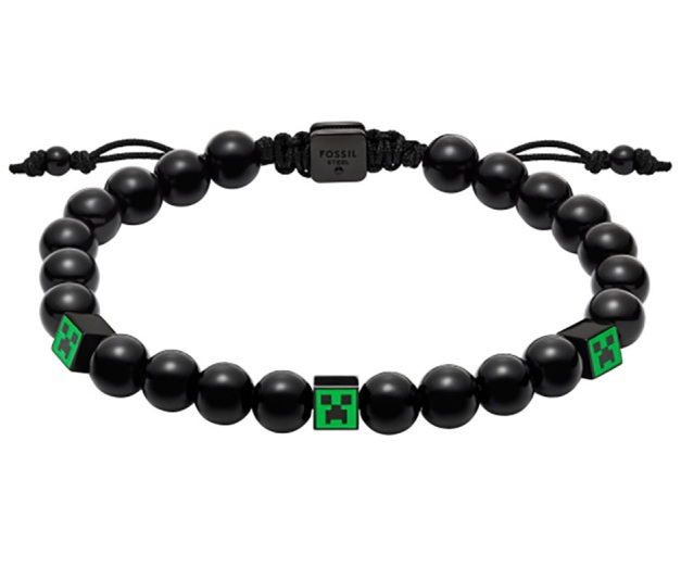 Fossil Čierny korálkový náramok Minecraft x Fossil JFC04861001.