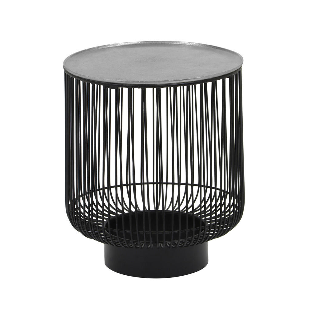 PRÍRUČNÝ STOLÍK, čierna, strieborná.