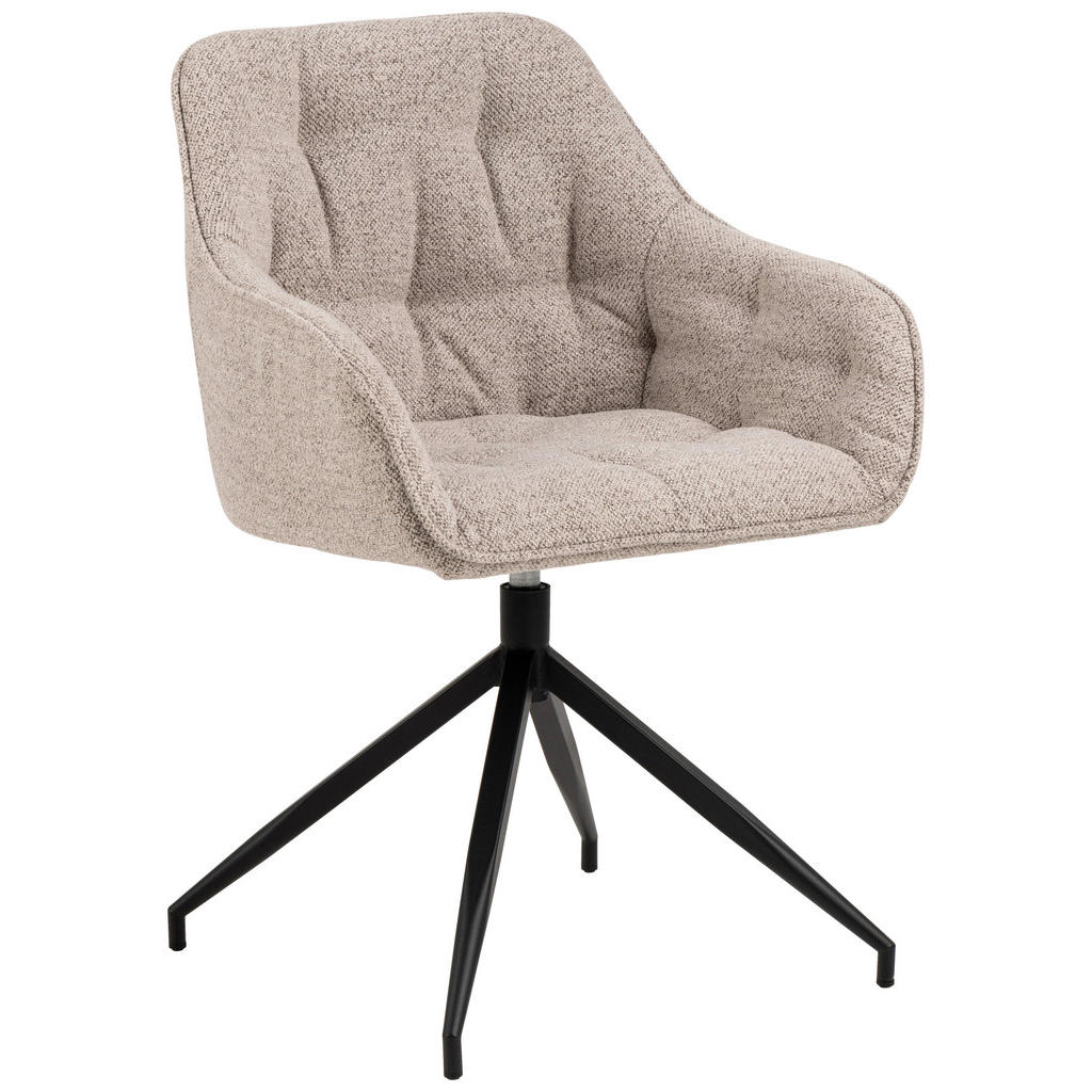 MID.YOU STOLIČKA S PODRÚČKAMI, tkaná textília, béžová.