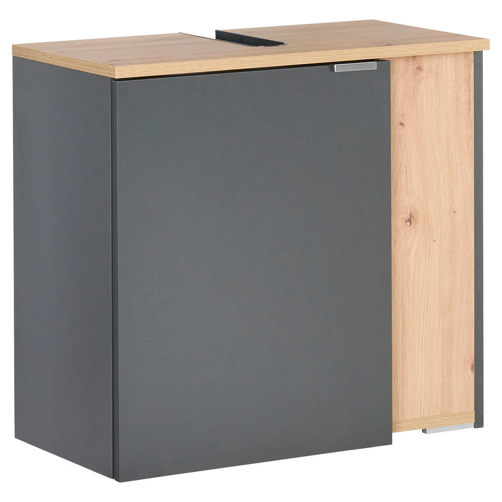 Stylife SKRINKA POD UMÝVADLO, antracitová, dub artisan, 60/56/32 cm.