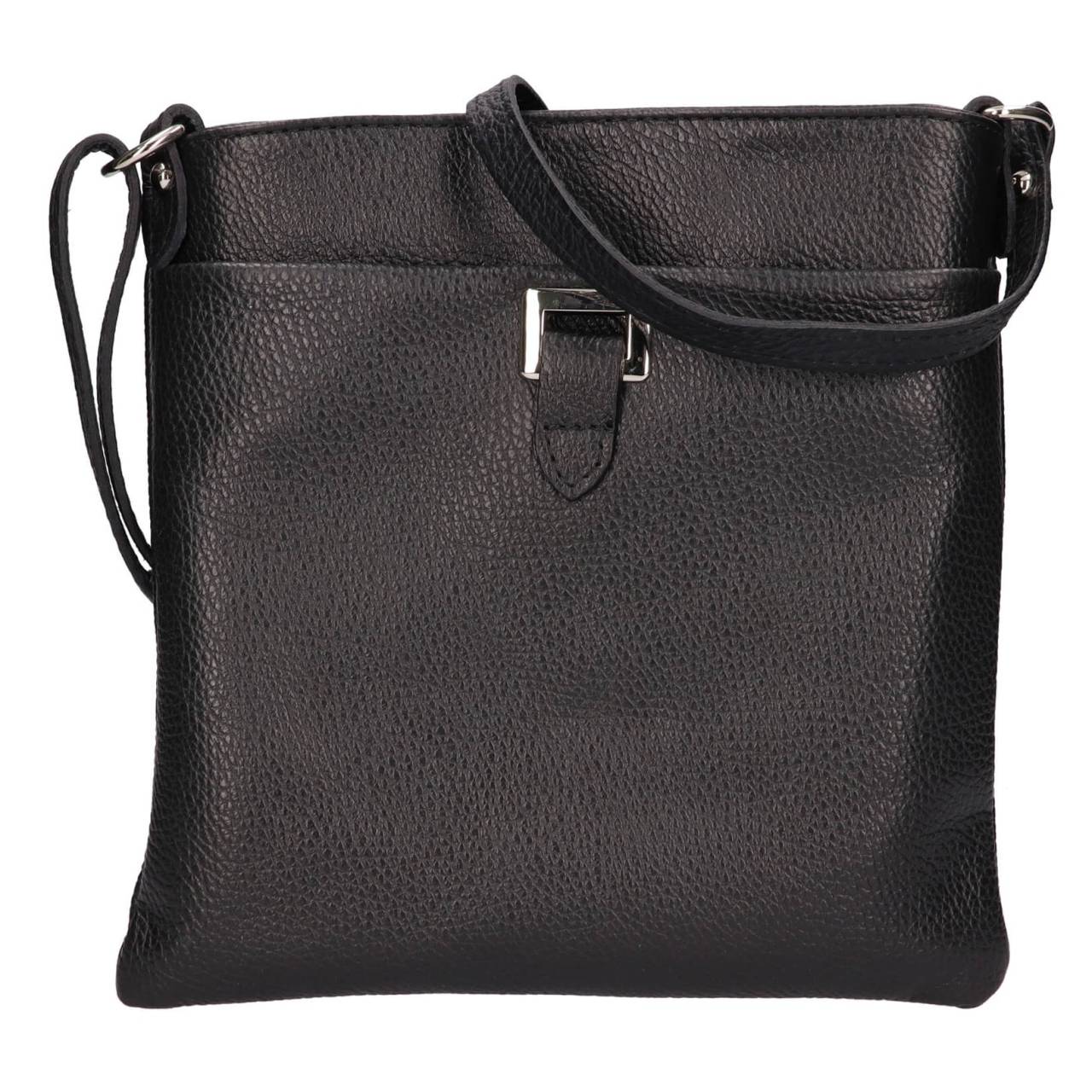 Dámska kožená crossbody kabelka Italia Gotta - čierna.