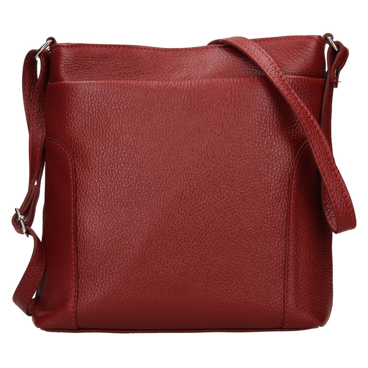 Dámska kožená crossbody kabelka Italia Emma - vínová.