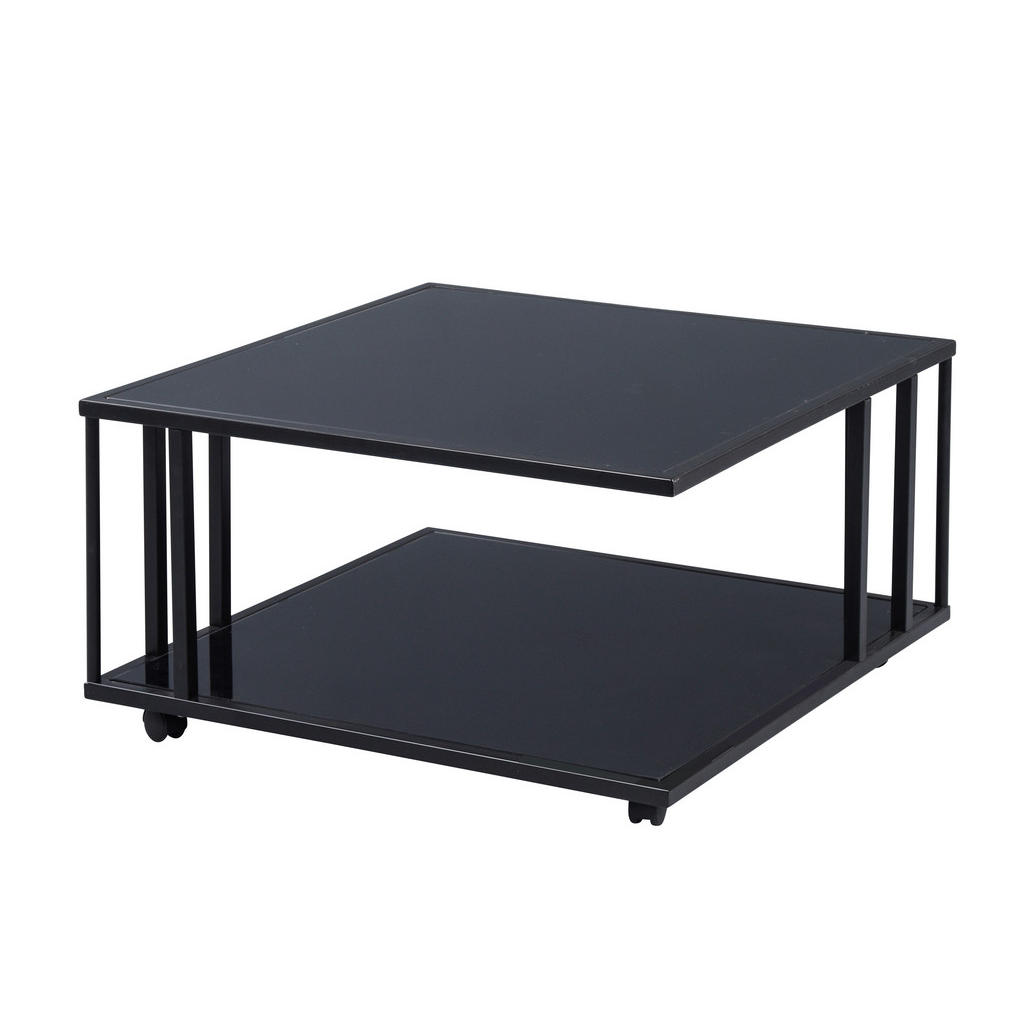 Livetastic KONFERENČNÝ STOLÍK, čierna, kov, sklo, 75/75/41 cm.