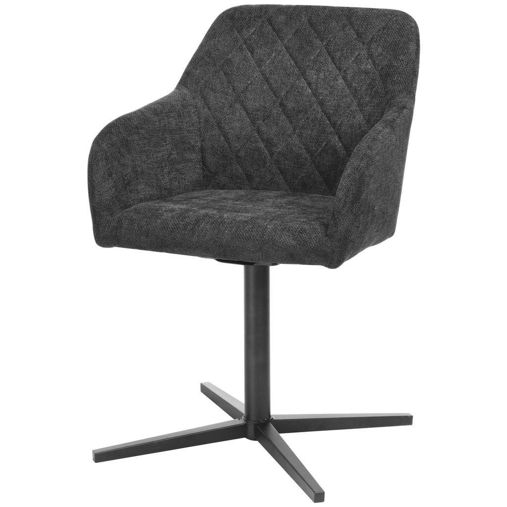 Livetastic STOLIČKA S PODRÚČKAMI, železo, vzhľad ľanu, čierna.