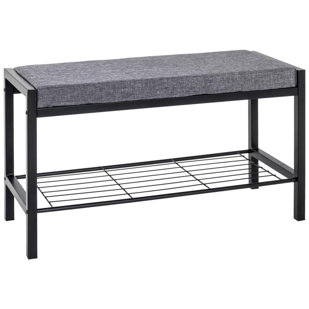 LAVICA NA TOPÁNKY, sivá, čierna, 80/48/32 cm.