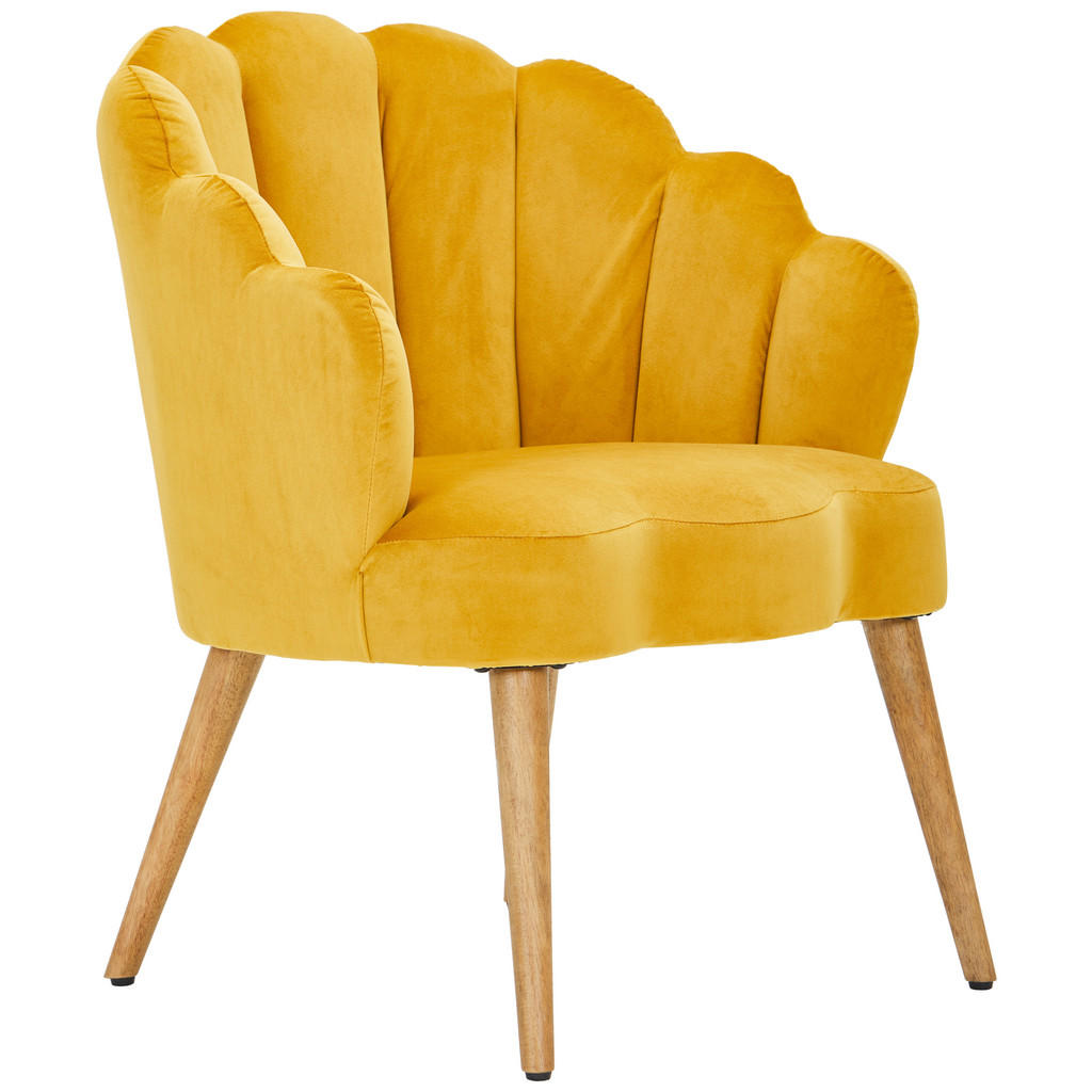 MID.YOU KRESLO, drevo, textil, žltá, écru.