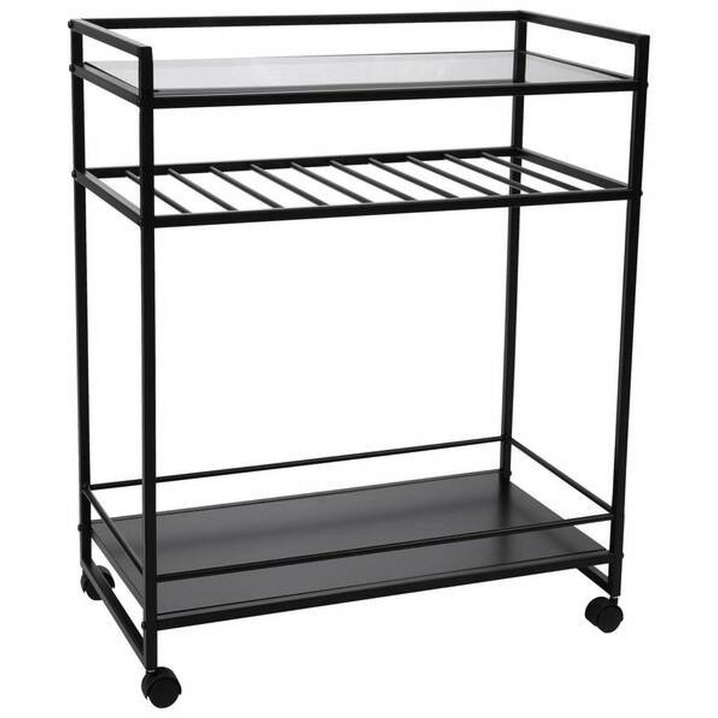 SERVÍROVACÍ VOZÍK, čierna, 70/37/86 cm.