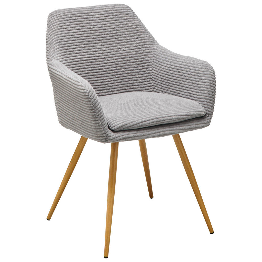 MID.YOU STOLIČKA S PODRÚČKAMI, železo, kord, sivá.