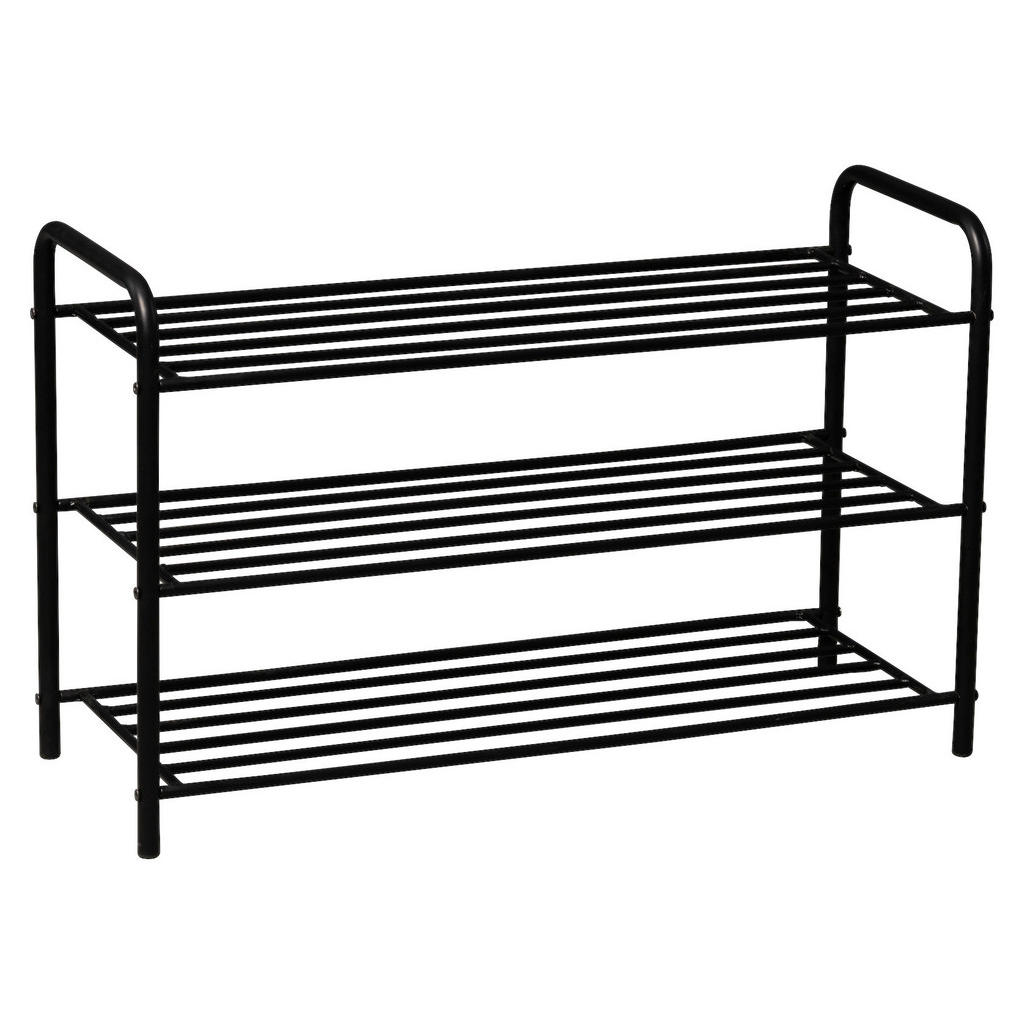 Xora REGÁL NA TOPÁNKY, čierna, 80/51/30 cm.