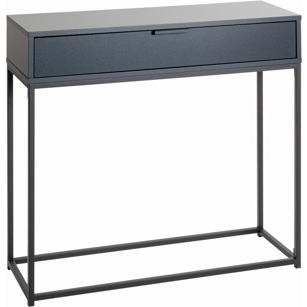 KONZOLOVÝ STOLÍK, antracitová, čierna, kov, kompozitné drevo, 80/28/77 cm.