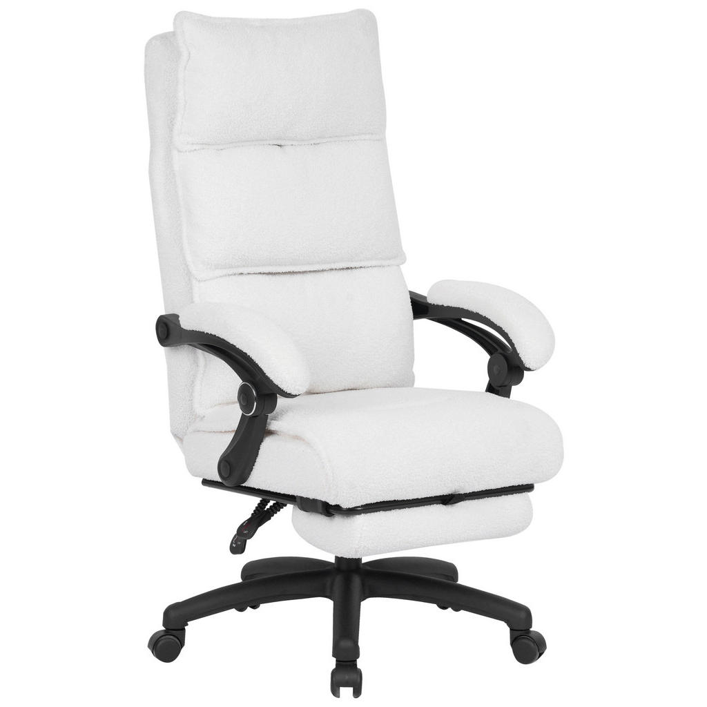 Carryhome KANCELÁRSKE KRESLO, látka Teddy, biela, béžová.