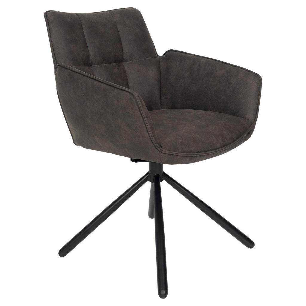 SetOne by Musterring STOLIČKA S PODRÚČKAMI, mikrovlákno, sivá.