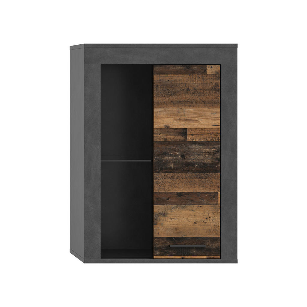 MID.YOU VITRÍNA, antracitová, prírodná farba, 86/60/35 cm.