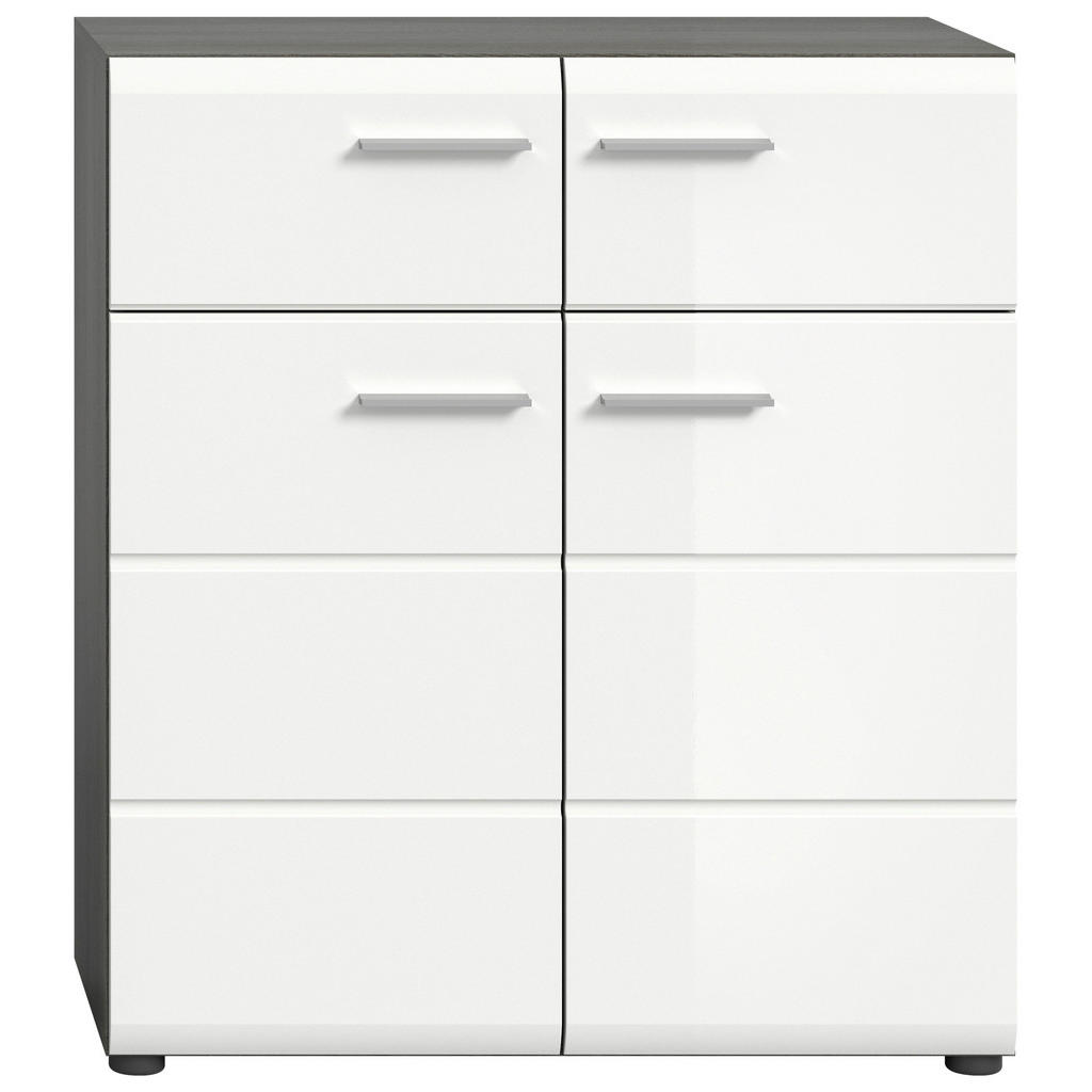 MID.YOU SKRINKA NA TOPÁNKY, biela s vysokým leskom, 80/90/37 cm.