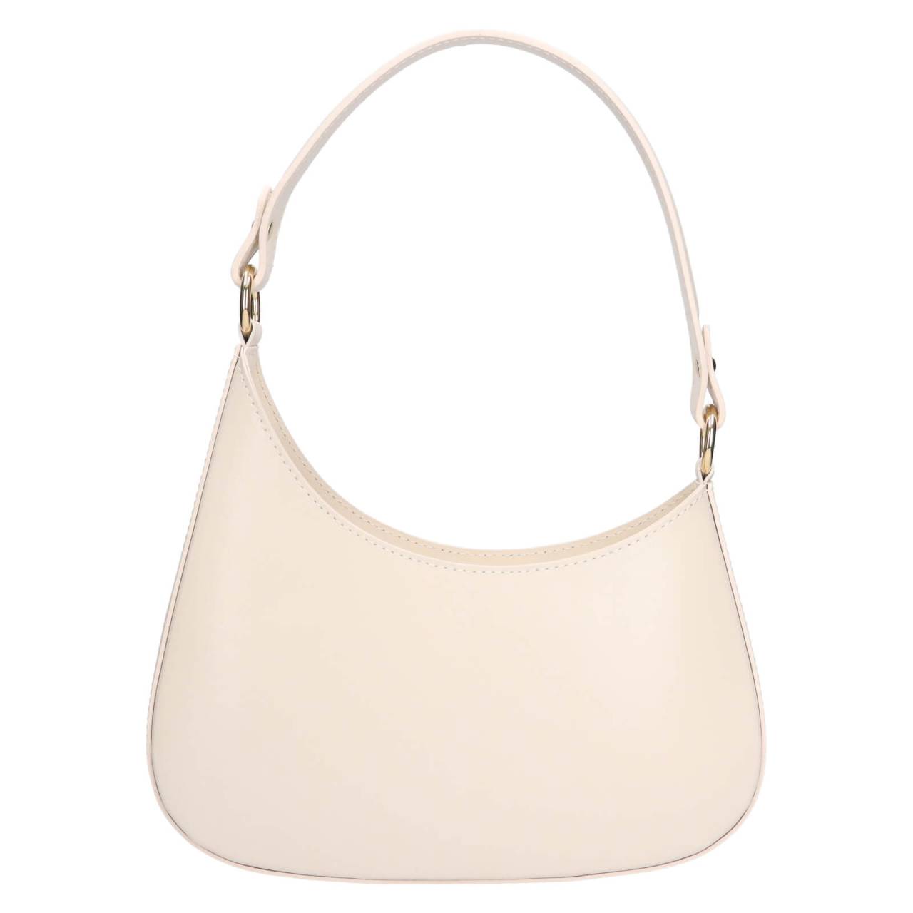 Menšia dámska kožená kabelka Italia Renata - krémová.